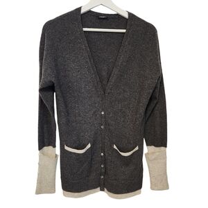 MAGASCHONI 100% cashmere cardigan gray and beige (probably medium)